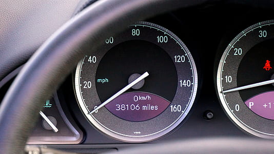 Black Analog Car Speedometer