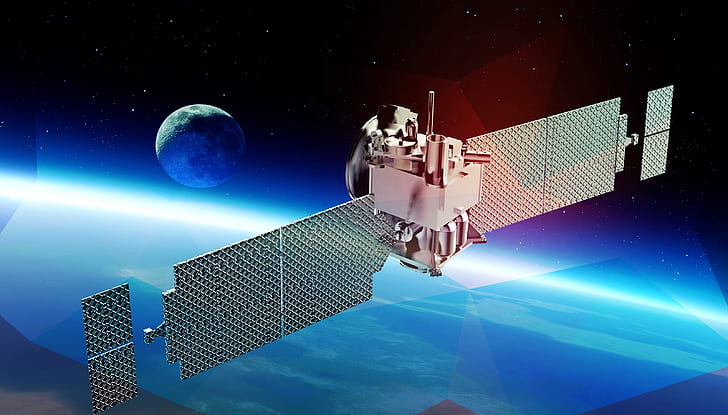 gray satellite on outer space