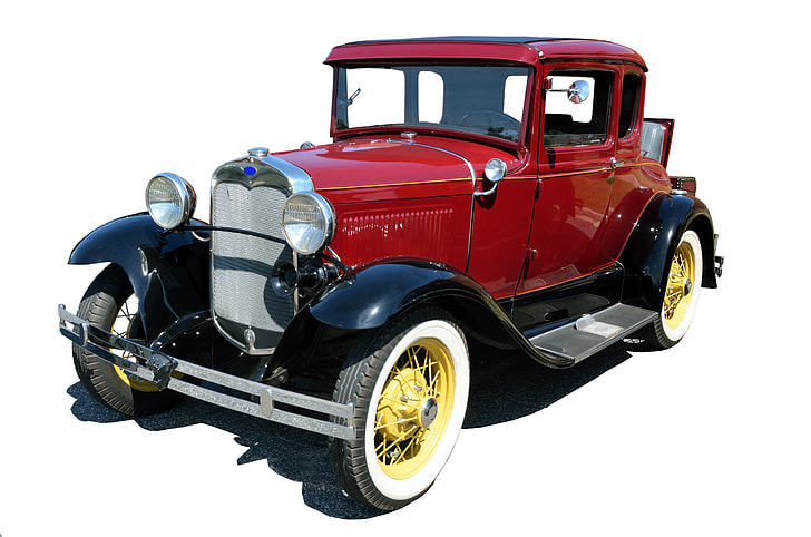 classic red Ford Model T car