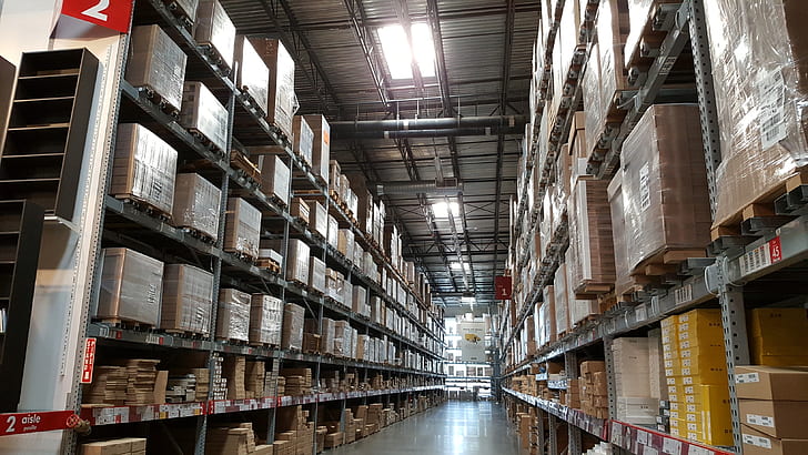 warehouse interior with boxes