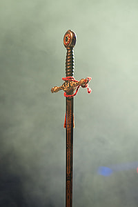 black and brass-colored sword