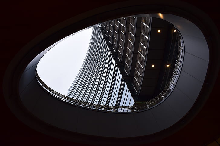 low-angle architectural photography of gray building