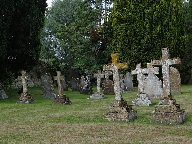 gray cross tombstone