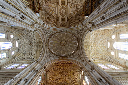 high-angle photography of cathedral interior