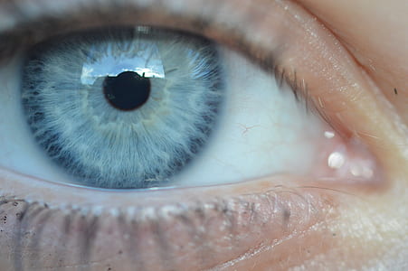 person with blue eye