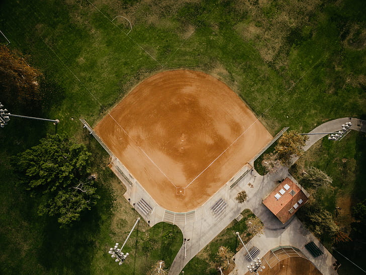 top view of baseball field