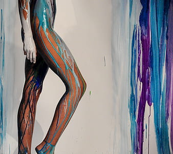 abstract painting of human legs