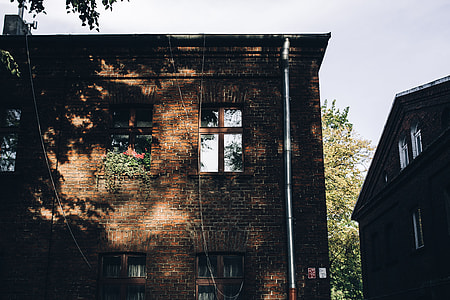 Old bricks buildings in Lodz, Poland