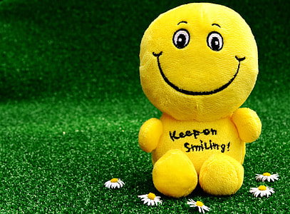 yellow smiley plush toy