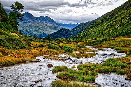 landscape photography of river near mountain