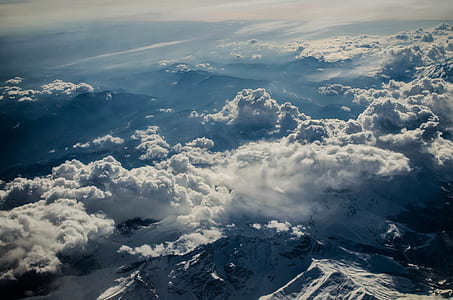 aerial view of white clouds
