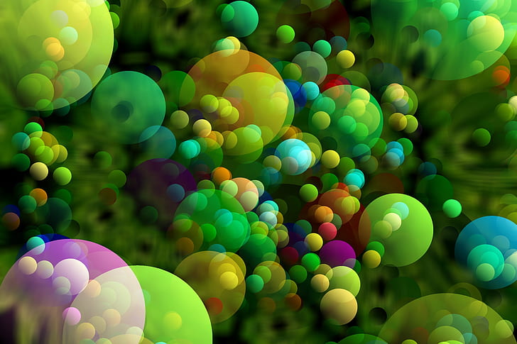 assorted-color bubbles wallpaper