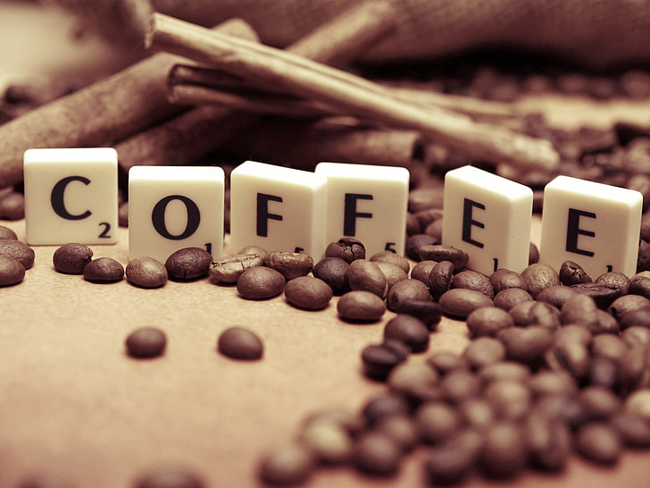 letters, coffee beans, coffee, time for coffee, fiction, the word