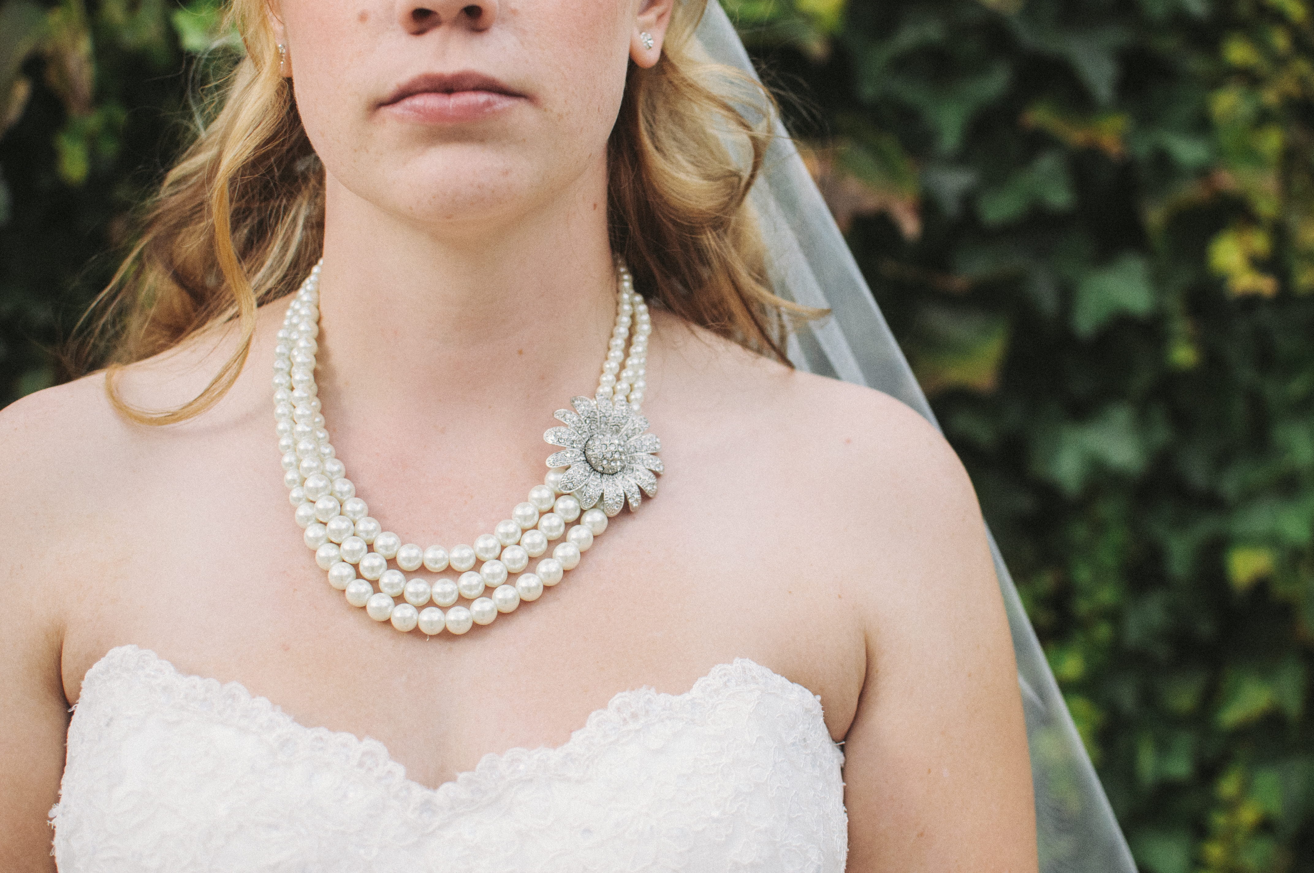 Which necklace compliments my dress more? : r/weddingplanning