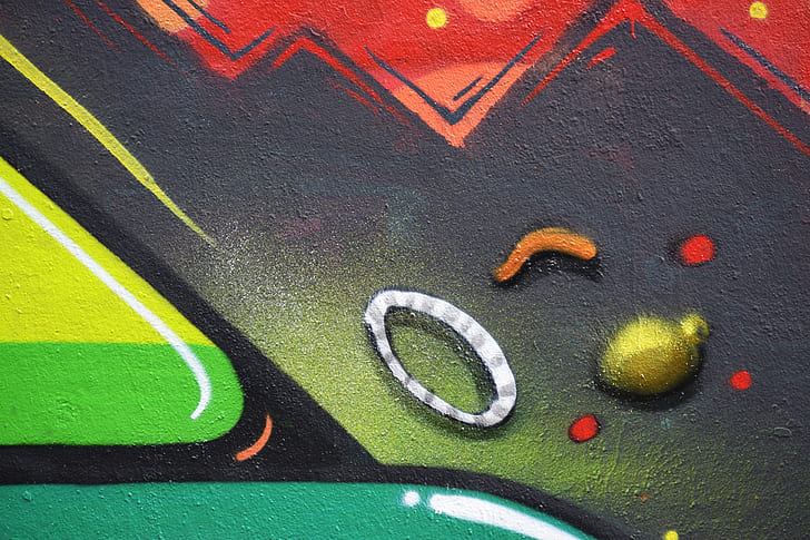 multicolored wall graffiti closeup photography