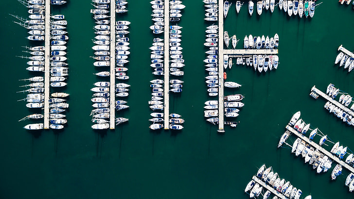 top view of assorted boats