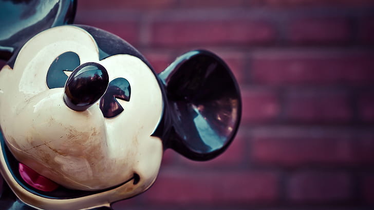 low-angle photo of Mickey Mouse head