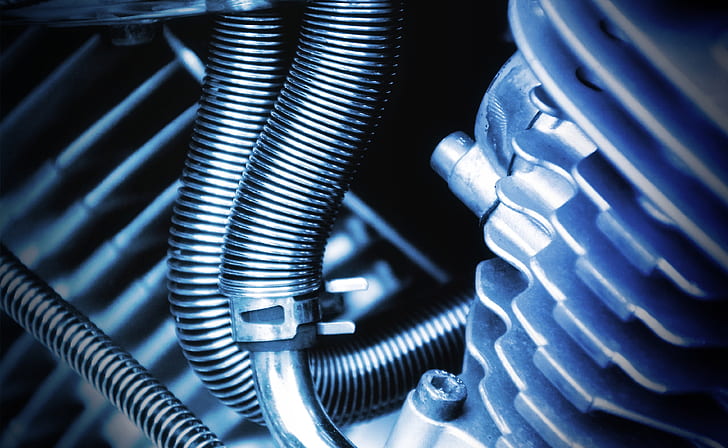 macro shot of motorcycle engine