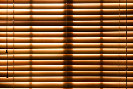 Royalty-Free photo: Photo of brown window blinds closed | PickPik