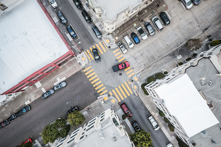 Street Road Intersection From Above