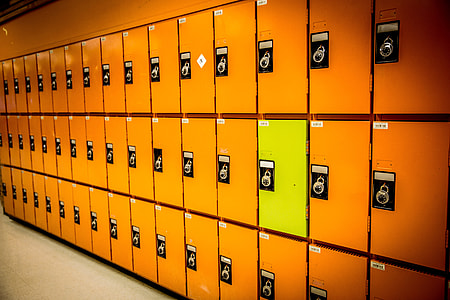 orange steel lockers