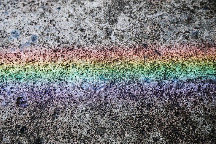 texture, rainbow, concrete