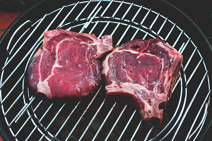 Steak meat on BBQ
