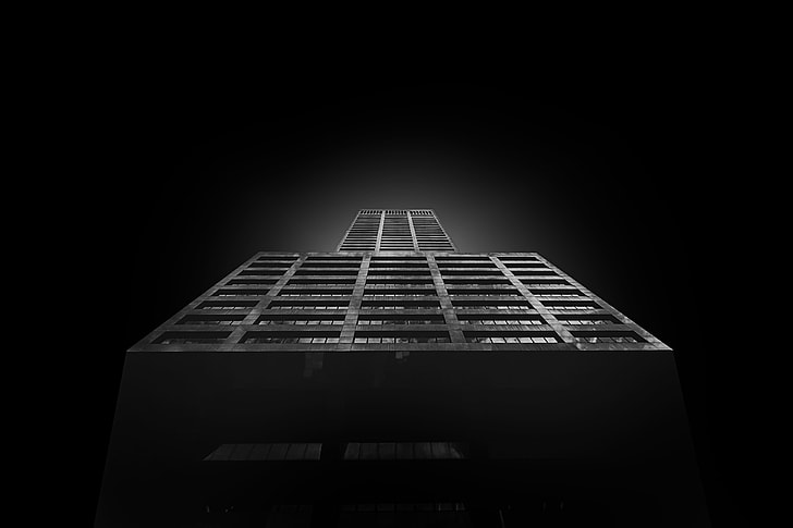 high rise building with black background