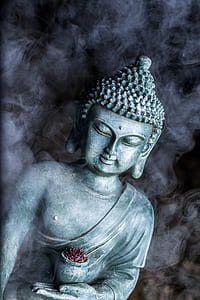Hindu God statue with smok