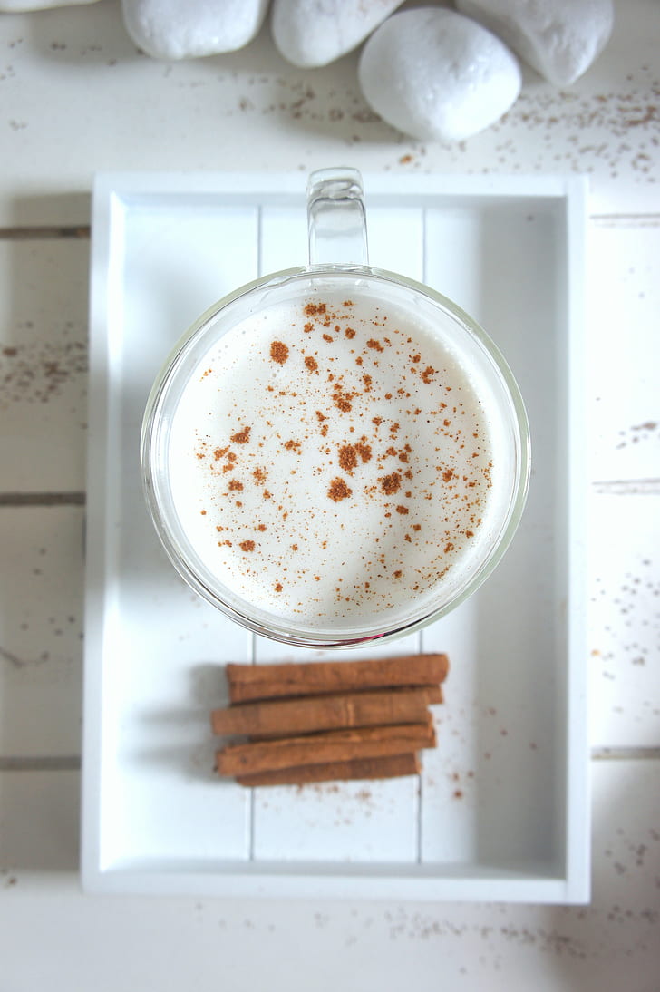 Close-up Photography of Milk with Cinnamon