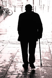 man walking on street