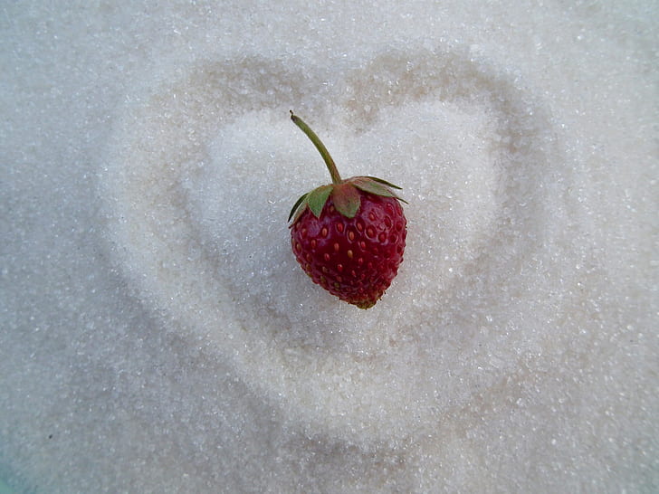strawberry on white powder
