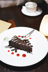 Chocolate dessert in a restaurant