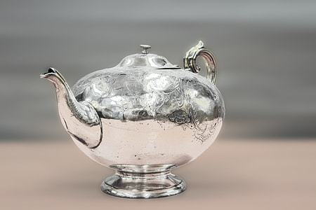 gray steel turkish tea pot
