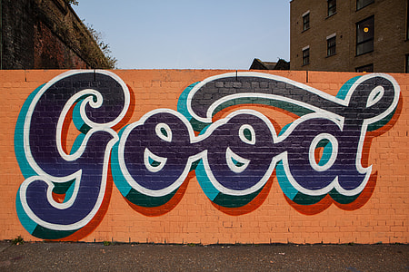 Wide angle shot of street art lettering in East London, image captured with a Canon 5D DSLR