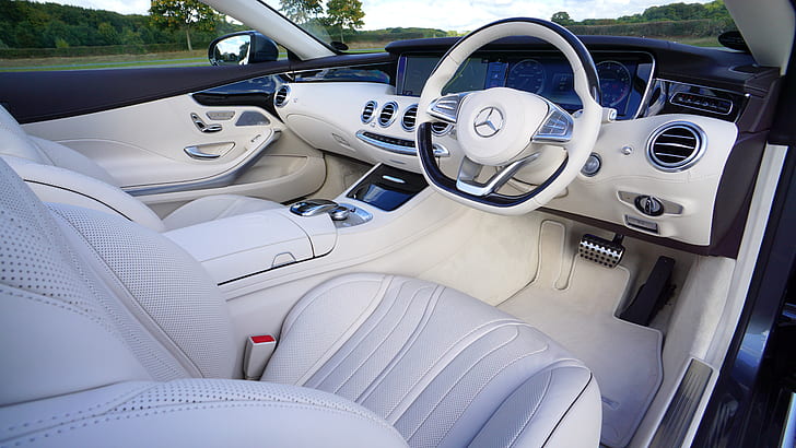 white Mercedes-Benz car interior