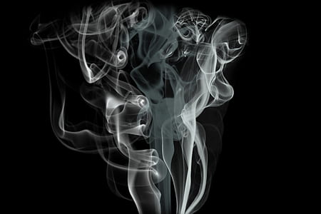 smoke on air with black as background