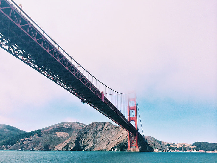 low angle photo of Golden Gate Bridge