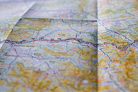 selective focus photography of map chart