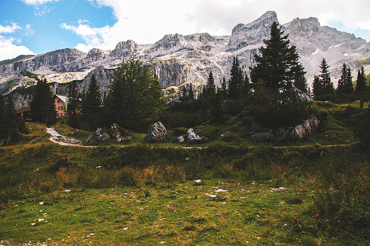 Landscape shot of Austrian Alp mountains
