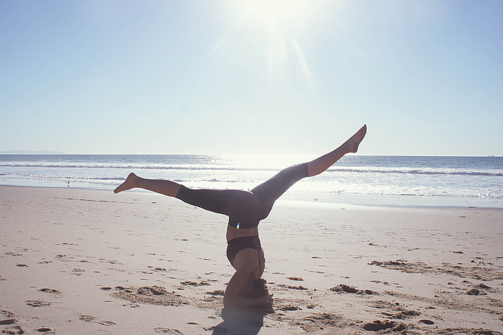 Yoga on coast