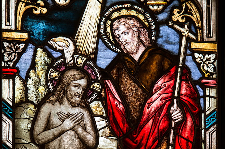 photo of religious stained glass decor