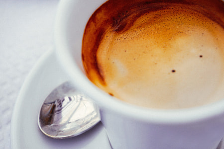 Closeup shot of a cup of coffee