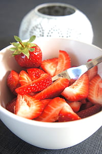 Chopped Strawberry in Bowl