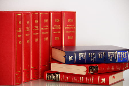 red and blue book set