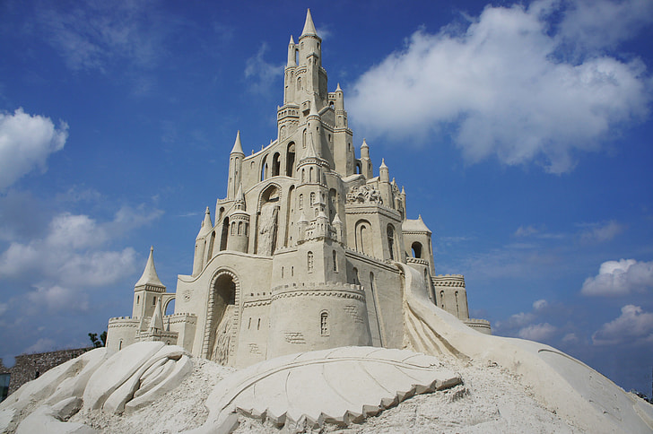 white sand castle