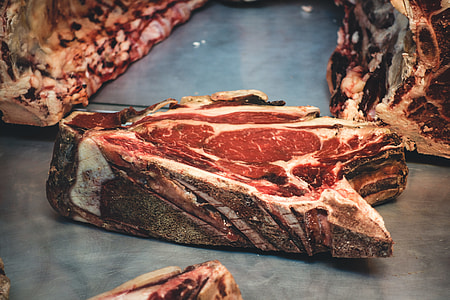 Excellent raw beef steak close up