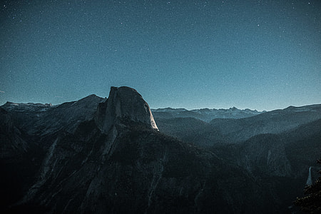 rocky mountain at night photo