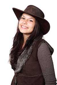 women's brown cowboy hat