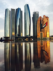 Reflection of Skyscrapers in City